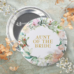 Watercolour Country Rose Greenery Garland Name 6 Cm Round Badge<br><div class="desc">Featuring a delicate watercolour floral of country roses in a greenery garland. This chic button is an elegant way to identify the key people at your bridal shower event. Designed by Thisisnotme©</div>