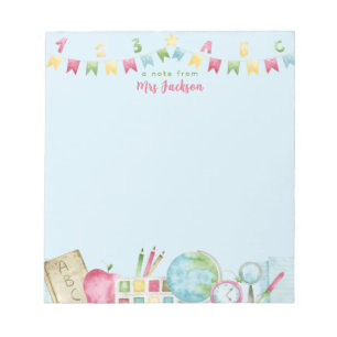 Watercolour Custom Name Teacher Appreciation  Notepad