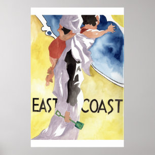 Watercolour Deco style advertisment Poster