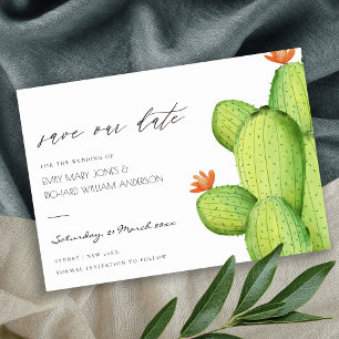 WATERCOLOUR DESERT CACTUS FLOWER  SAVE THE DATE