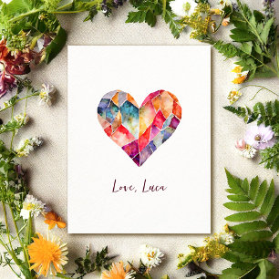 Watercolour diamond heart for a lovely postcard