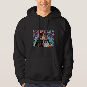 Watercolour Doberman And Shih Tzu Hoodie