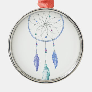 Watercolour Dreamcatcher with 3 Feathers Metal Tree Decoration