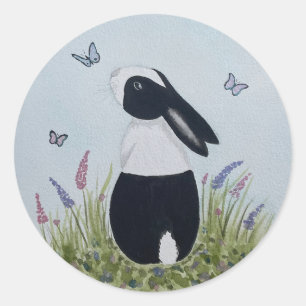 Watercolour Dutch Bunny Rabbit Classic Round Sticker