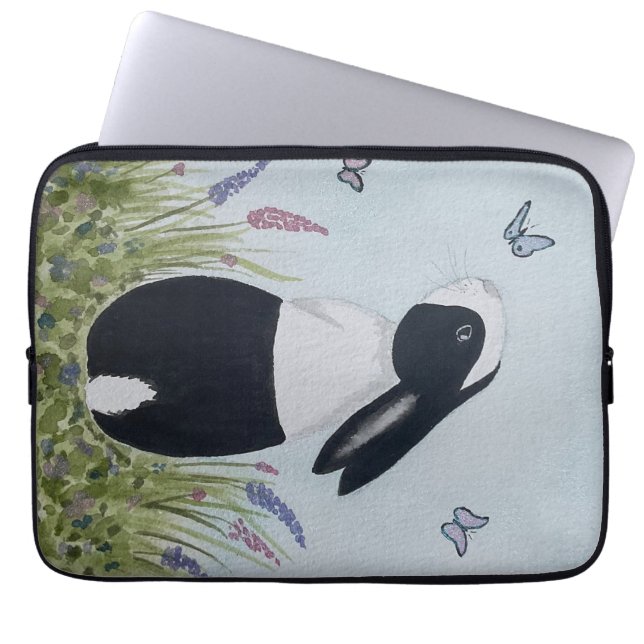 Watercolour Dutch Bunny Rabbit Laptop Sleeve (Front)