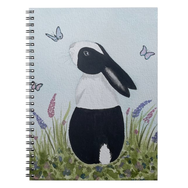 Watercolour Dutch Bunny Rabbit Notebook (Front)