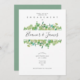 Watercolour Eucalyptus Greenery Engagement Invitation