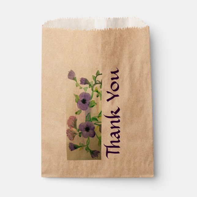 Watercolour Favour Thank You Bag (Front)