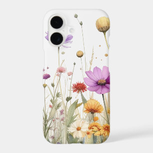 Watercolour field of wildflowers