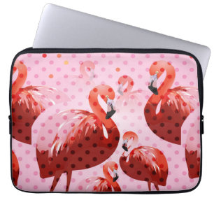 Watercolour Flamingo Pattern Laptop Sleeve
