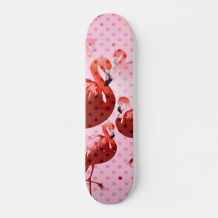 Watercolour Flamingo Pattern Skateboard