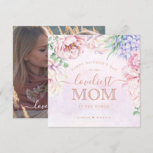 Watercolour Floral Happy Mother's Day Photo Card
