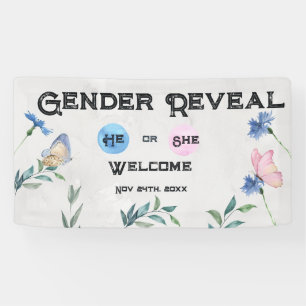 Watercolour Floral Pink or Blue Banner