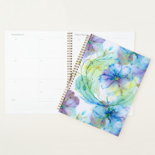 Watercolour floral swirl planner