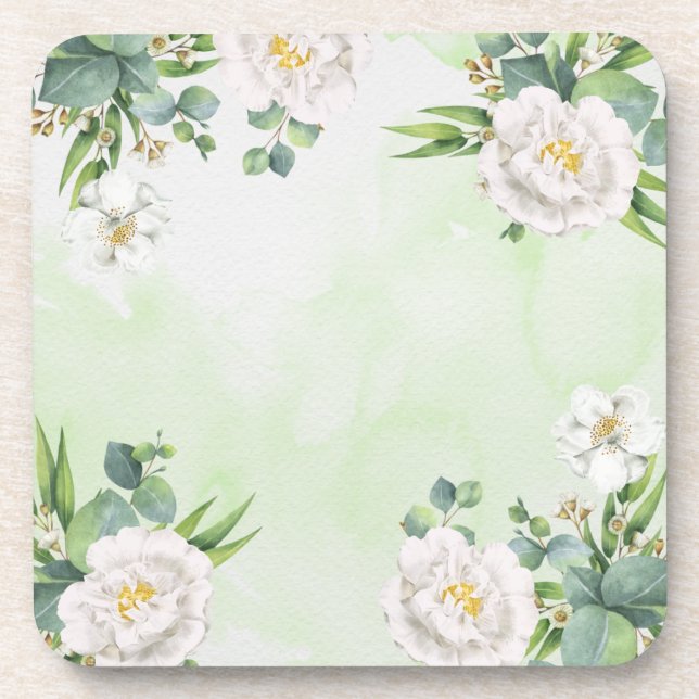 Watercolour flower coaster (Front)