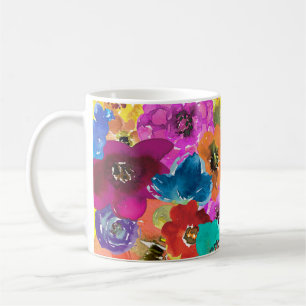 Watercolour Flowers Bright and Happy Mug