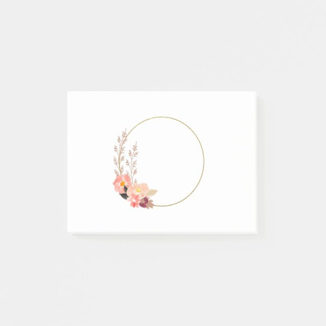 Watercolour Flowers Watercolor Flowers Frame Post-it Notes (Front)