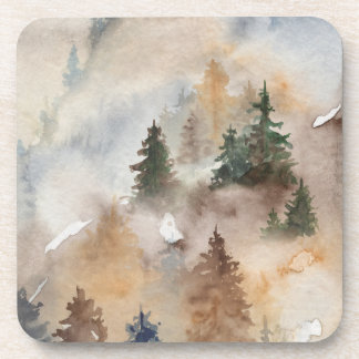 Watercolour forest coaster
