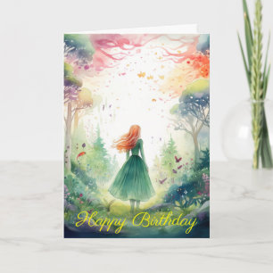 Watercolour Forest Princess Card
