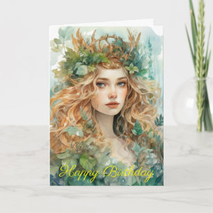 Watercolour Forest Princess Card