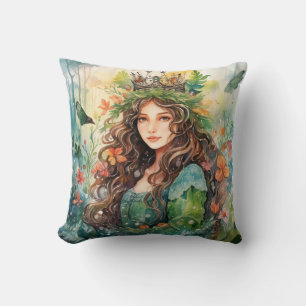 Watercolour Forest Princess Cushion
