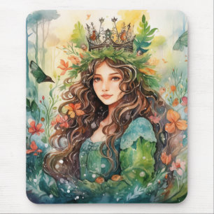 Watercolour Forest Princess Mouse Pad