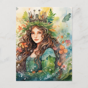 Watercolour Forest Princess Postcard