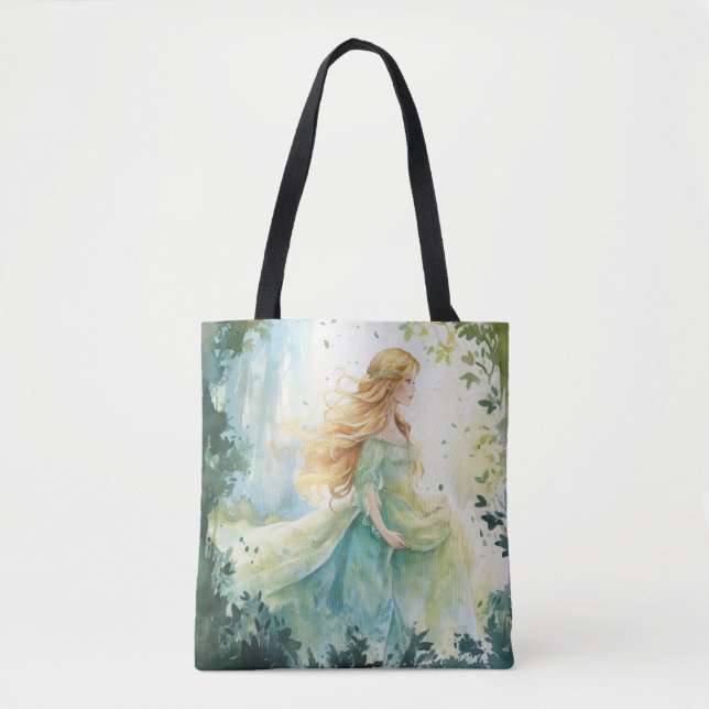 Watercolour Forest Princess Tote Bag (Front)