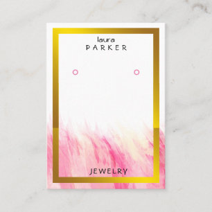Watercolour Gold Earring Designer Display Business Card