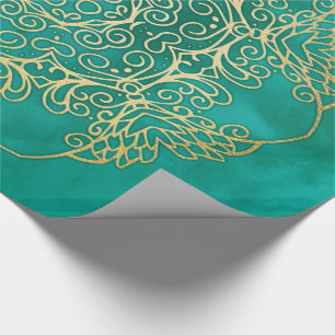 Watercolour & Gold Mandala Wrapping Paper
