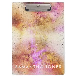 Watercolour Gold pink paint Classic Modern Clipboard