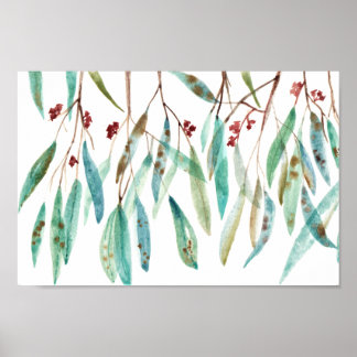 Watercolour gumleaves poster