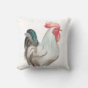 Watercolour hand drawing of a Rooster Cushion