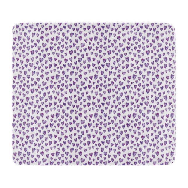 Watercolour Heart Cutting Board (Front)