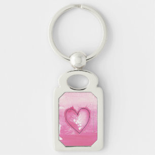 Watercolour Heart Key Ring