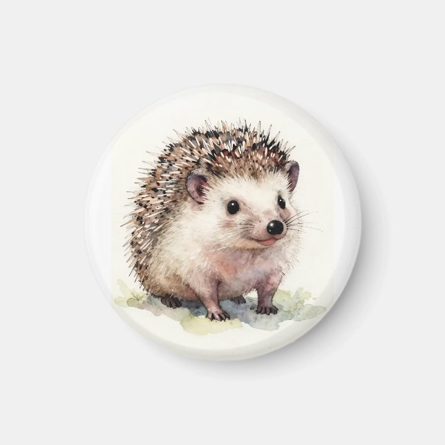  Watercolour Hedgehog Magnet (Front)