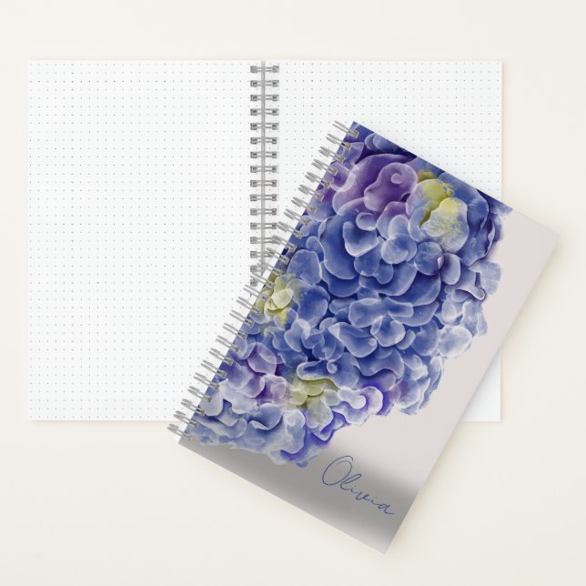 Watercolour hydrangeas Dot Grid BuJo Notebook (Inside)