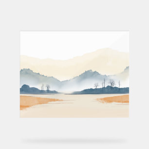 Watercolour landscape background acrylic sign