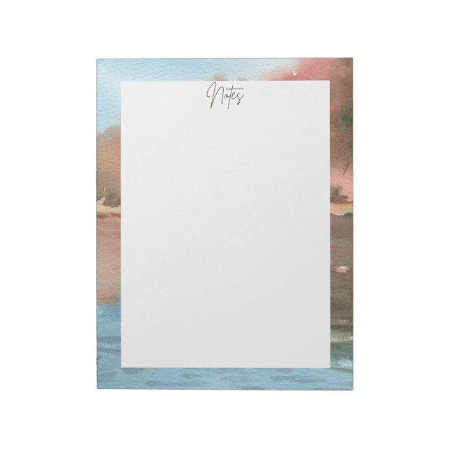Watercolour Landscape Bordered  Notepad (Rotated)