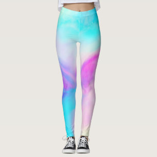 Watercolour Leggings Sky Blue Purple