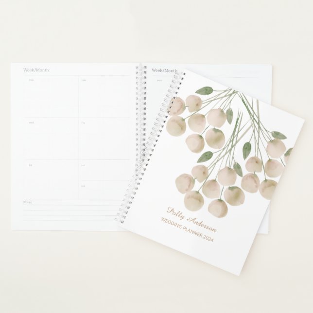 Watercolour Light Pink Florals Wedding Planner (Display)