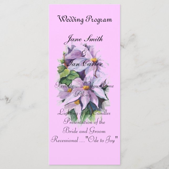 Watercolour lilak clematis flower program (Front)