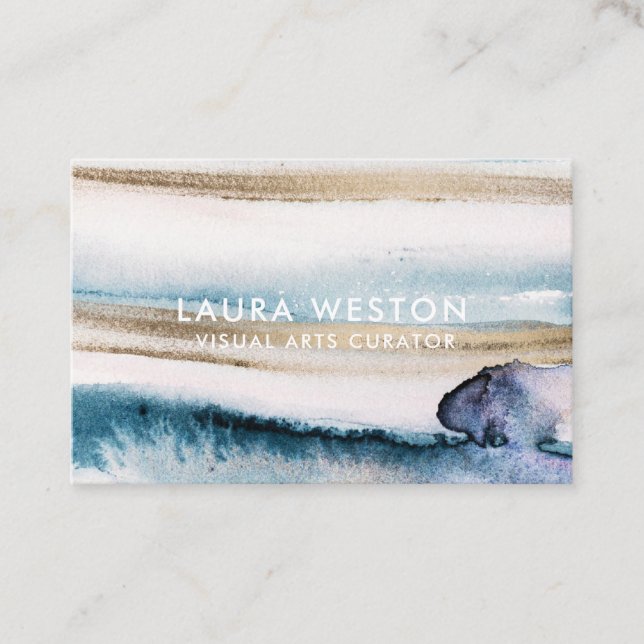 Watercolour Marble Modern Artistic Business Card (Front)
