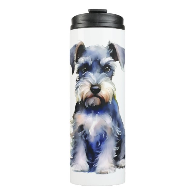 Watercolour Miniature Schnauzer  Thermal Tumbler (Front)