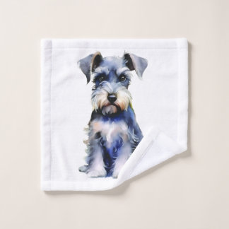 Watercolour Miniature Schnauzer  Wash Cloth