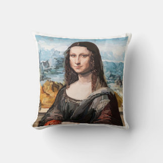 Watercolour Mona Lisa T-Shirt - Soft Esthetic Art Cushion