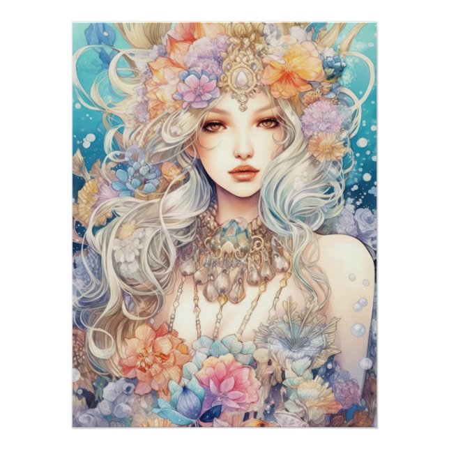 Watercolour Mysterious Maiden  Poster (Front)
