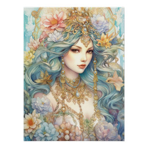 Watercolour Mysterious Maiden Poster