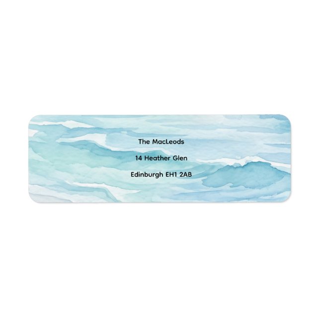 Watercolour Ocean Return Address Label (Front)