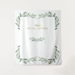 Watercolour Olive Bridal Shower Photo Booth Prop Tapestry